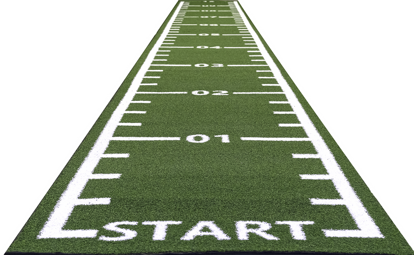 Piste en gazon - 15m x 1m Vert - Curled (poils courts)