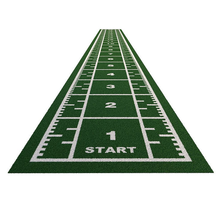 Piste en gazon - 20m x 2m Vert - Curled (poils courts)