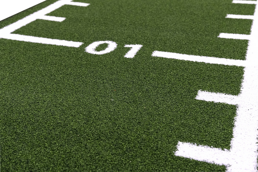 Piste en gazon - 20m x 1m Vert - Curled (poils courts)