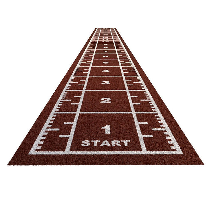 Piste en gazon - 20m x 2m Rouge - Curled (poils courts)