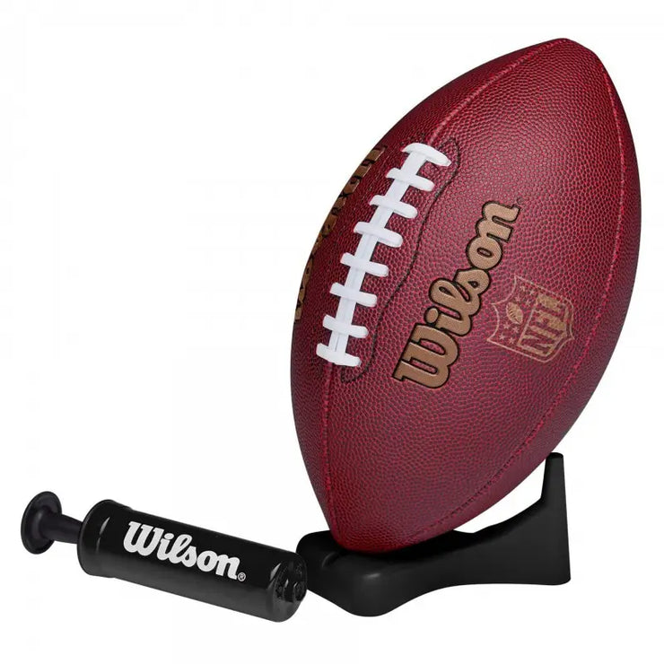 BALLON FOOTBALL AMÉRICAINE WILSON NFL IGNITION JUNIOR AVEC POMPE ET SUPPORT
