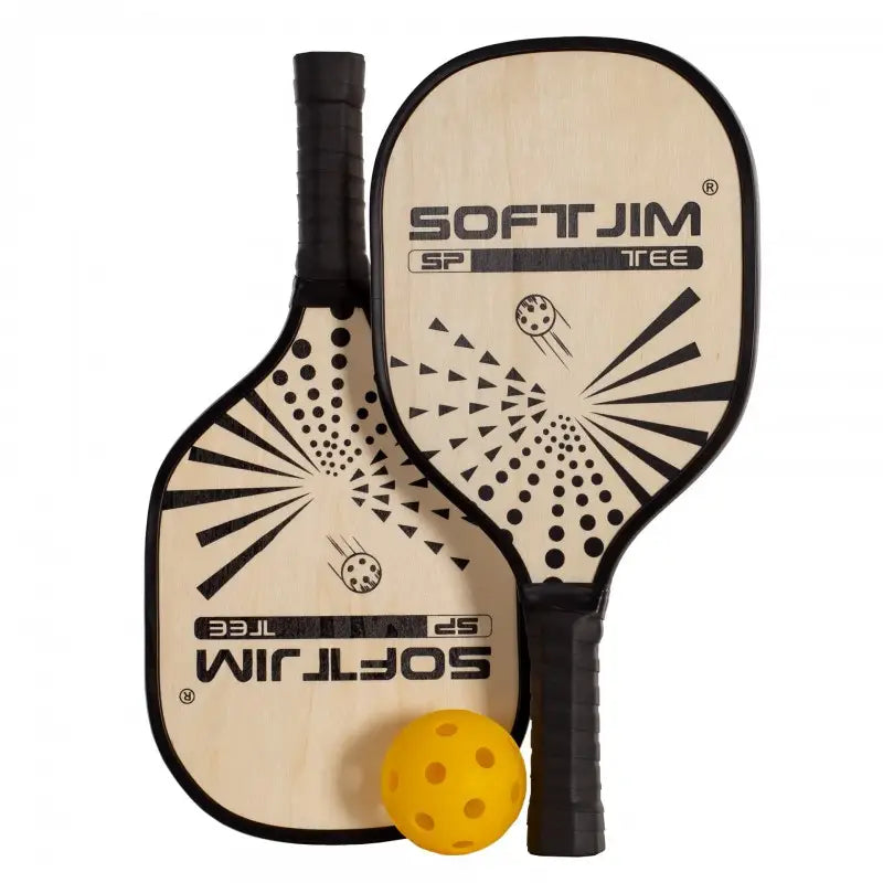 SET WOODEN PICKLEBALL RAQUETTES AVEC BALLE ET SAC